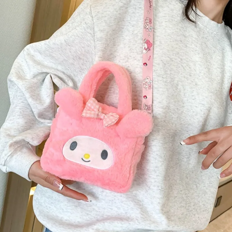 

17CM Hot Cute Sanrios Series Portable Plush Toy Bag Creativity Exquisite Cartoon Doll Crossbody Bag Girls Birthday Gift