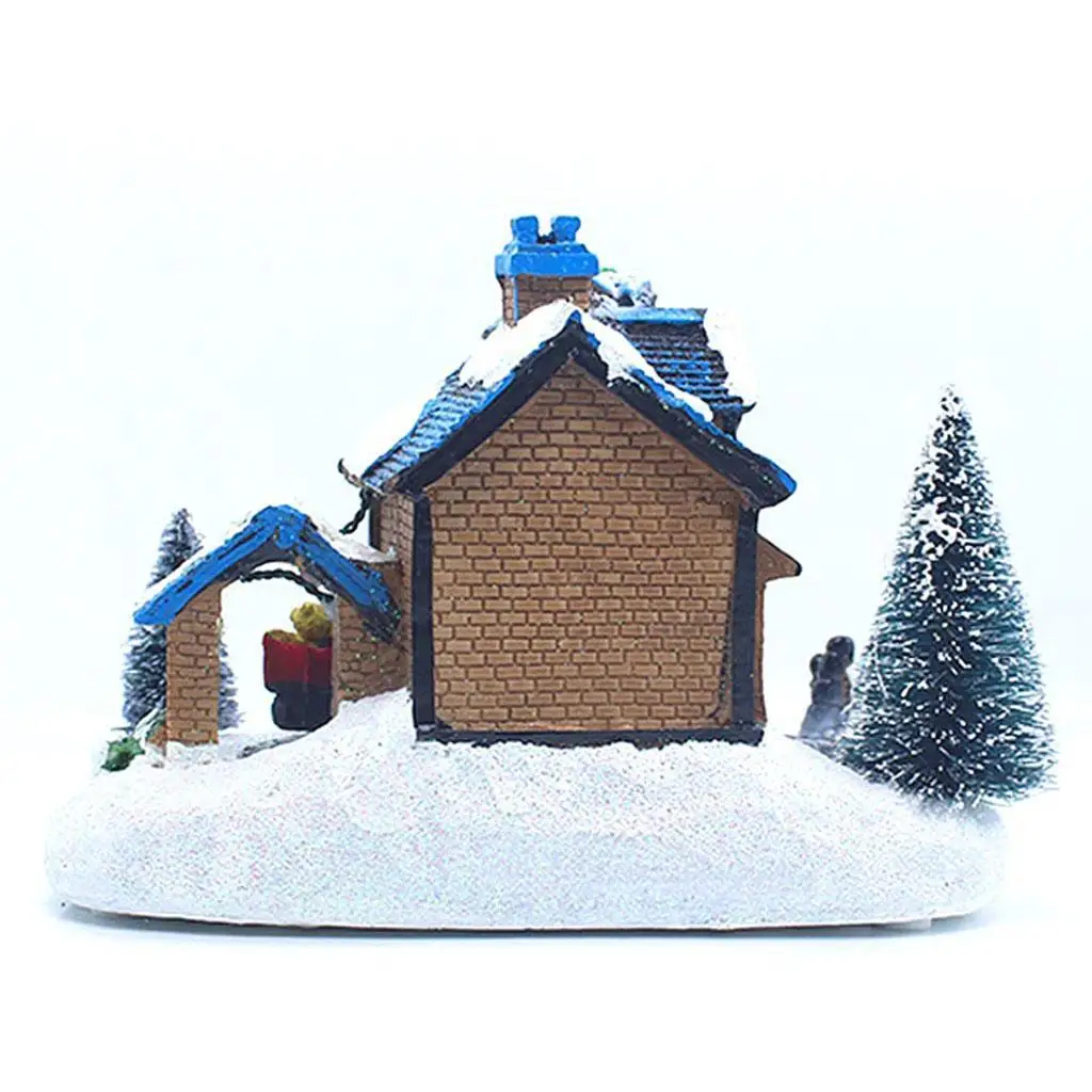 Christmas House Village Lighting LED Accent Snowmen Cabin Indoor Table Decor