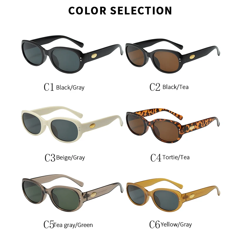 خمر موضة البيضاوي النظارات الشمسية النساء الرجال العلامة التجارية مصمم ظلال القيادة الصيد نظارات شمسية سيدة رجل UV400 نظارات واقية