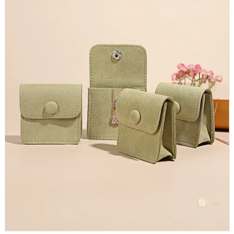 Nieuwe ultrafijne sieradentas, mini-opklikbare stoffen tas, ringhanger, sleutelopbergtas, sieradenopslag fluwelen tas sieradenorganizer