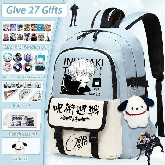 

Дышащая сетка, черный, синий, белый цвет, дзюдзюцу, кайсен, школьные сумки для подростков, рюкзаки, аниме-игры