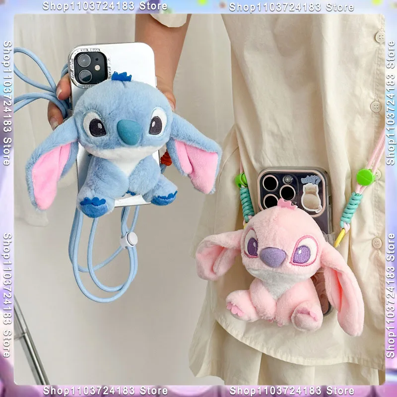 

Miniso Star Baby Stitch Cute Universal Scalable Phone Stand Back Clip Crossbody Chain Hanging Rope Convenient And Anti Drop