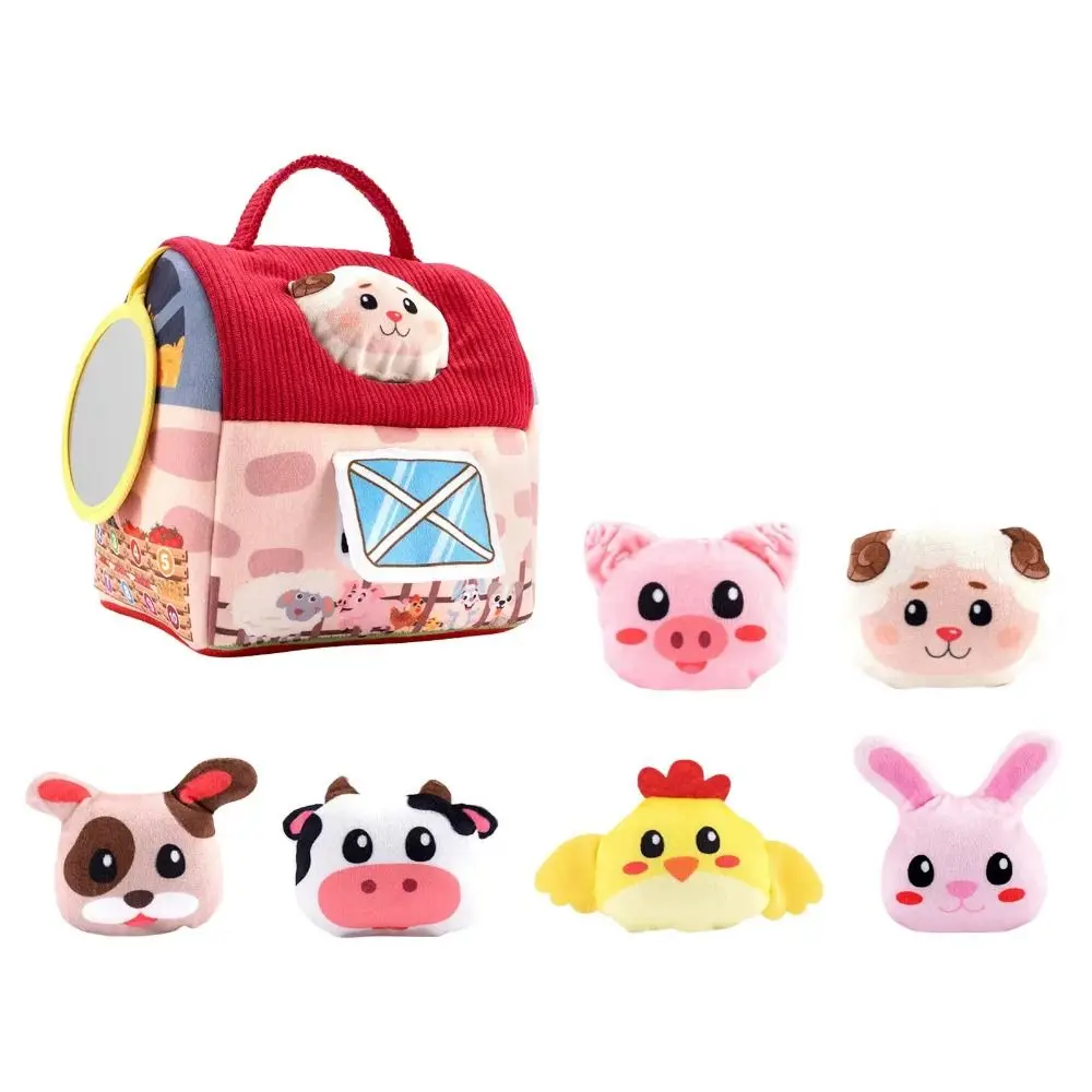 Farm Simulated Baby Soft Animals with Sound Cartoon Farm Animals House Set Training Cute Animals Cognition Boys Girls