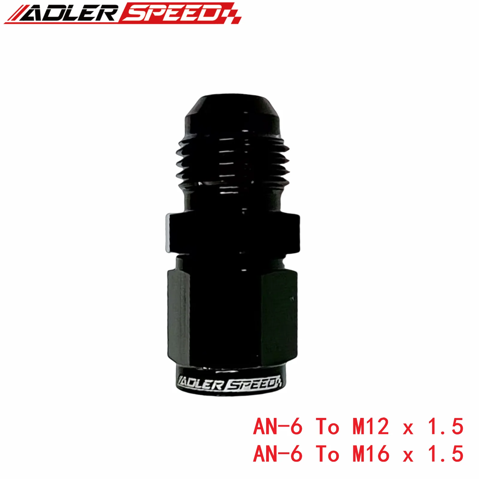 

Black Aluminum Alloy AN6 AN-6 to M16 x 1.5 / M12 X 1.5 Fuel Oil Hose Fitting Adapter