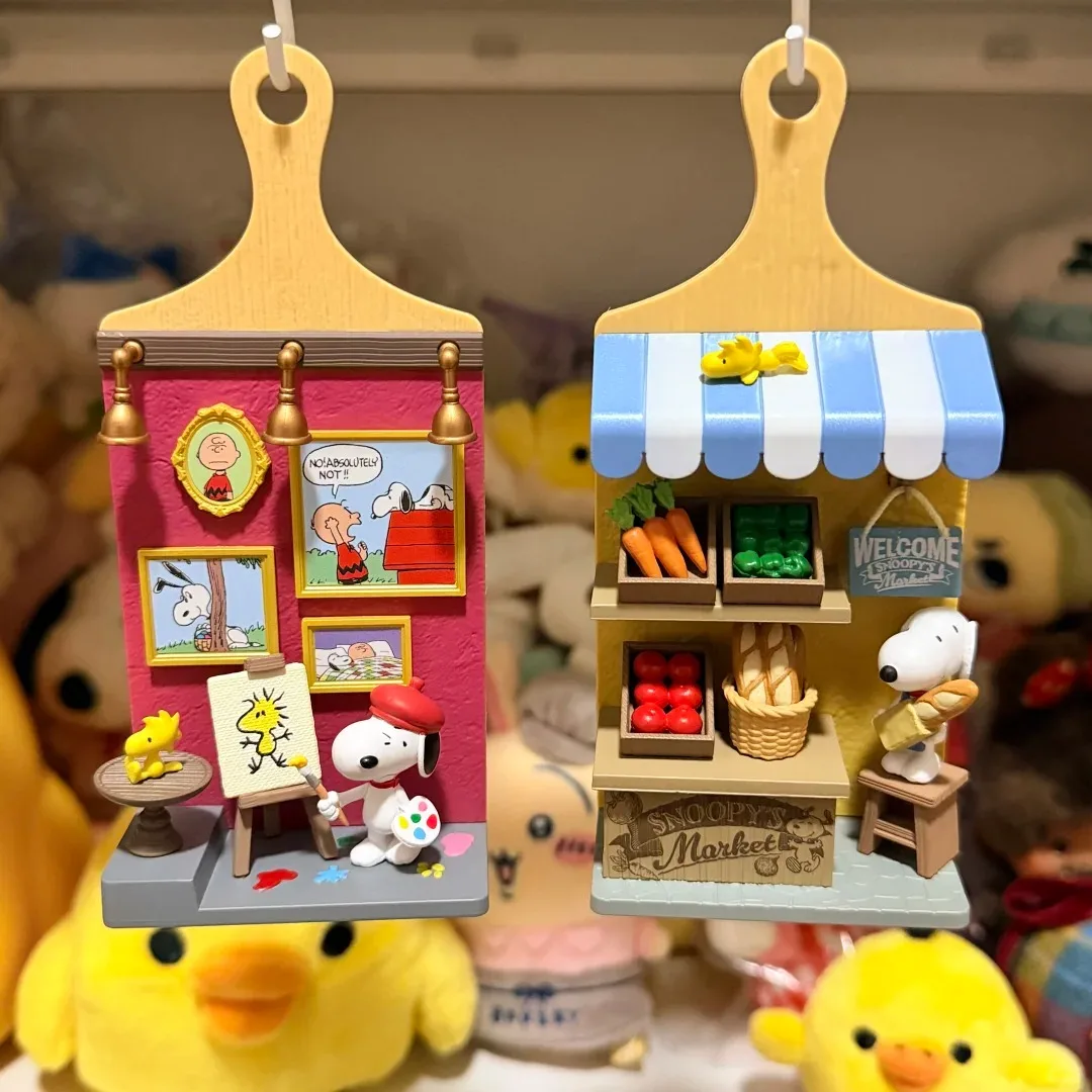 Re Ment Peanuts Snoopy Blind Box Miniature Scene Wall Hanging Cutting Board Pendant Daily Life Food Play Collectible Figure