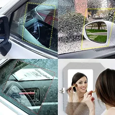 2Pcs Rain-proof Sticker Car Rearview Mirror Waterproof Anti-Fog Film Round square Universal Moto Mirror Anti-reflective Film