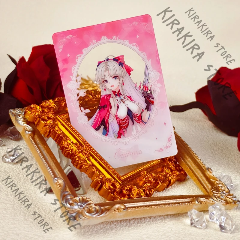 

Wuthering Waves Carlotta Cosplay Anime Acrylic Double-sided Standing Sign Cartoon Laser Ticket PET Transparent Card Decoration