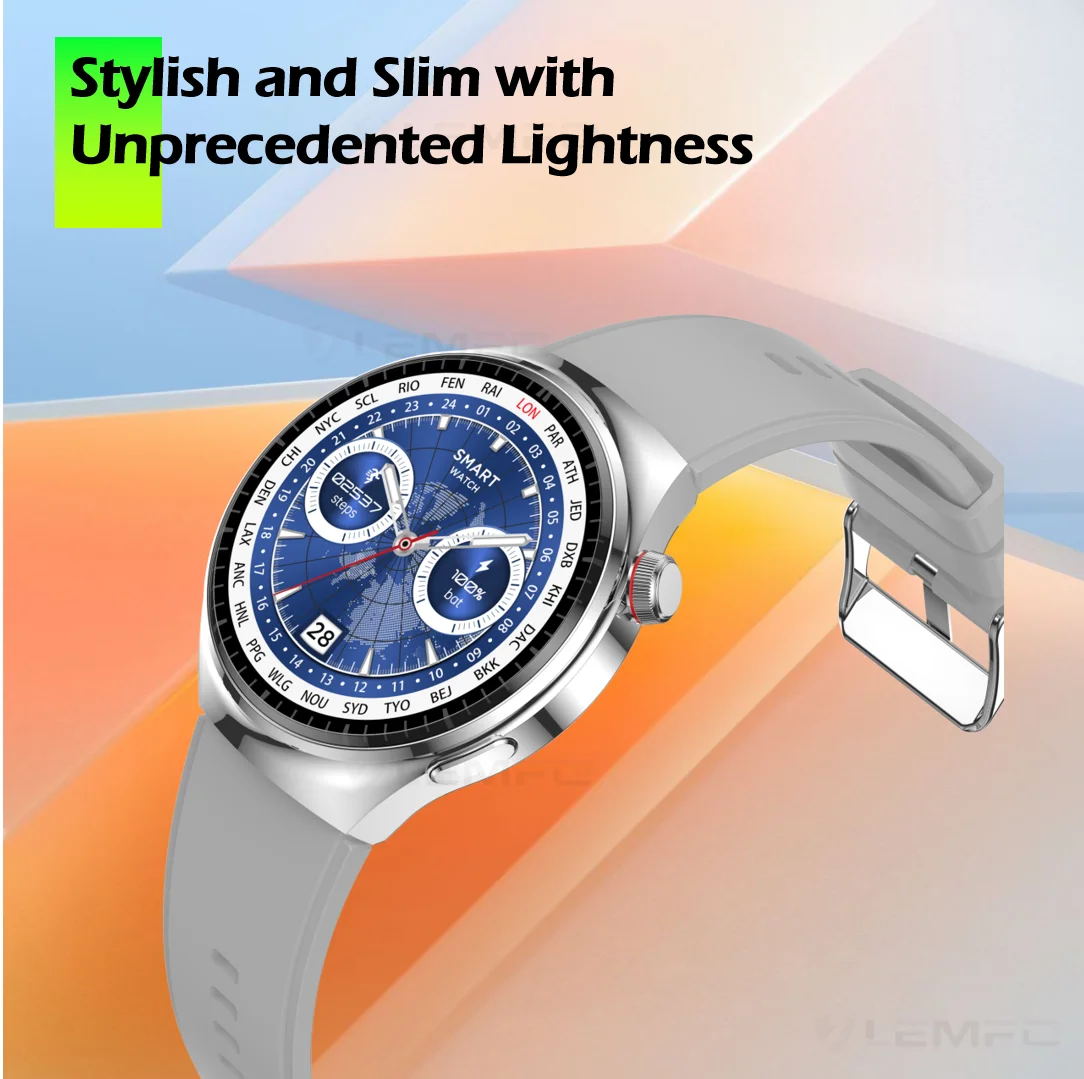 2025 LF38 Smart Watch Gift  NFC GPS IP 68 Fitness Tracking 1.6inch Voice Assistant Compass Bluetooth DIY Faces Sport Smartwatch