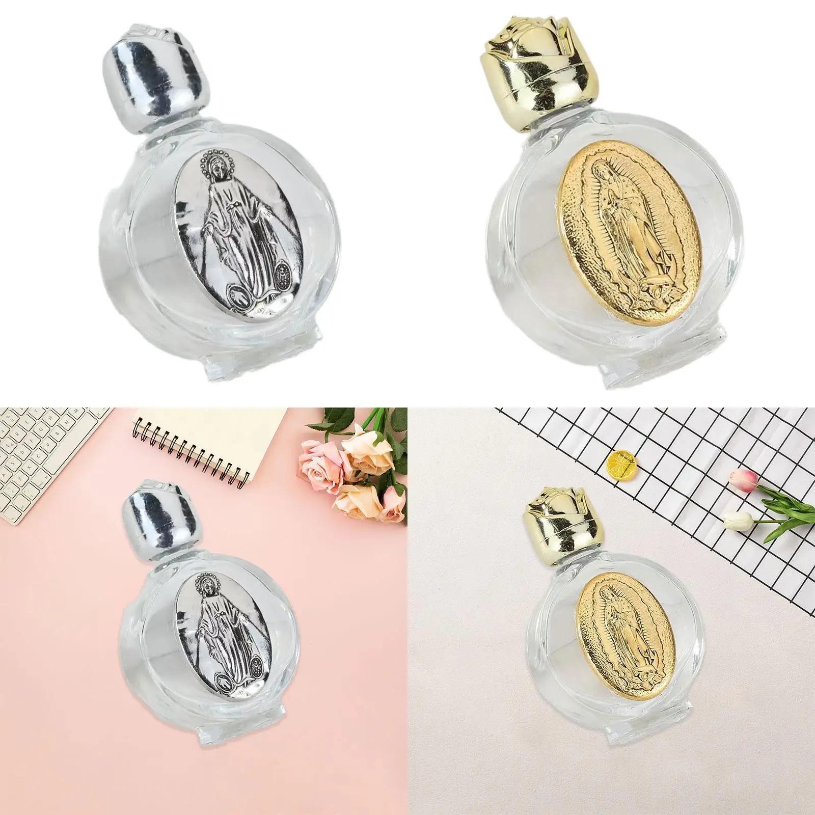 

Holy Water Bottle for Family Church with Toned Cap for Baptism Favors Home