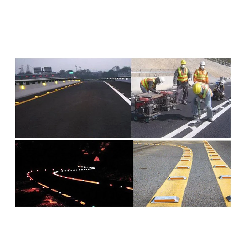 ABKO-IP68 Waterproof LED Solar Powered Road Stud Light Road Reflective Ground Light Warning Light