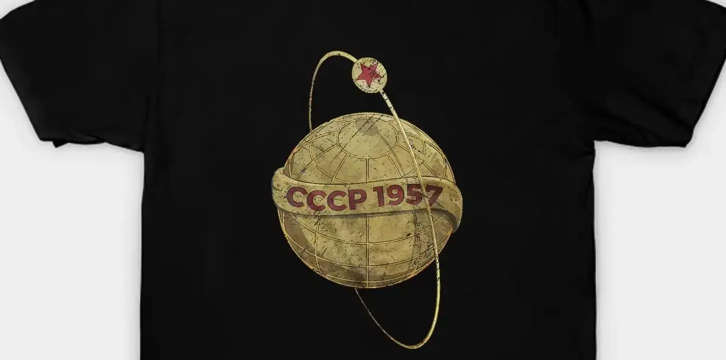 

Русская советская космическая программа CCCP 1957 года, спутниковая футболка. Летняя хлопковая мужская футболка с коротким рукавом и круглым вырезом, новинка S-3XL