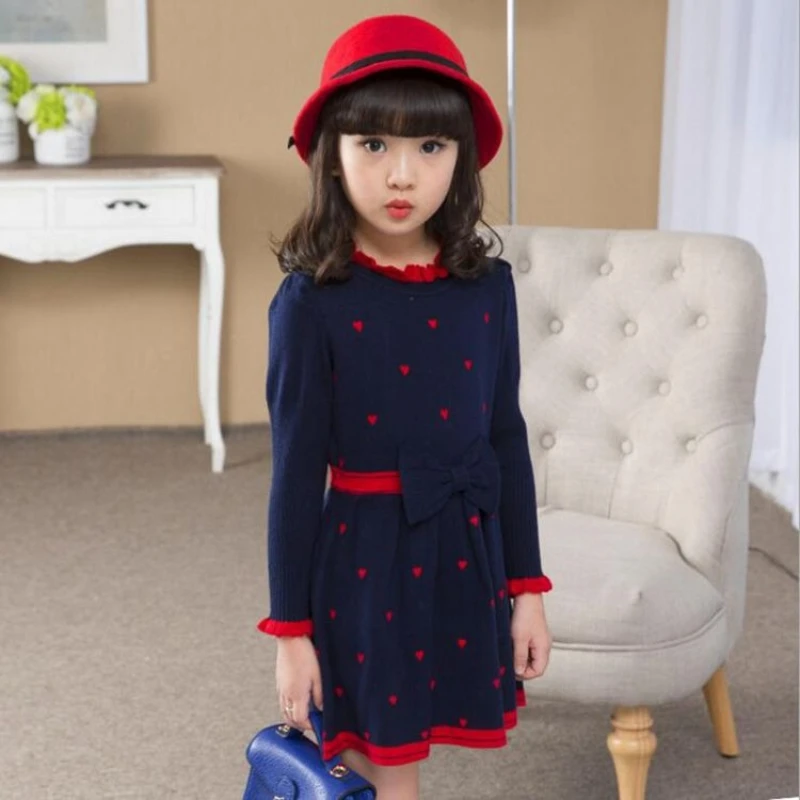 2026 Autumn Winter Bow Heart Patchwork Princess Dress Korean Elegant Women Dress 2