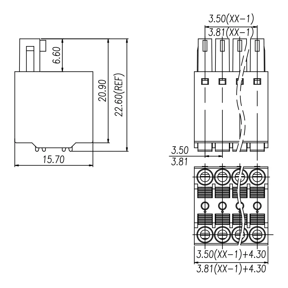 100PIN 3.5MM 15EDGKDH FEMALE DEGSON GRID INSTRUMENTATION DOUBLE LAYER CONNECTOR PLUG-IN TERMINAL BLOCK TFMC1.5-ST-3.5 KF2EDGKDH