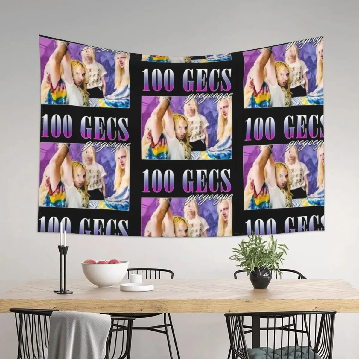 

100 GECS 90'S RETRO STYLE TEE Tapestry House Decor Room Decoration Accessories Aesthetic Decoration Wall Decor Tapestry
