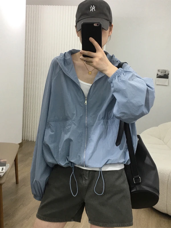 

Женская летняя легкая дышащая одежда с защитой от ультрафиолета, тонкая моющаяся солнцезащитная одежда Sli