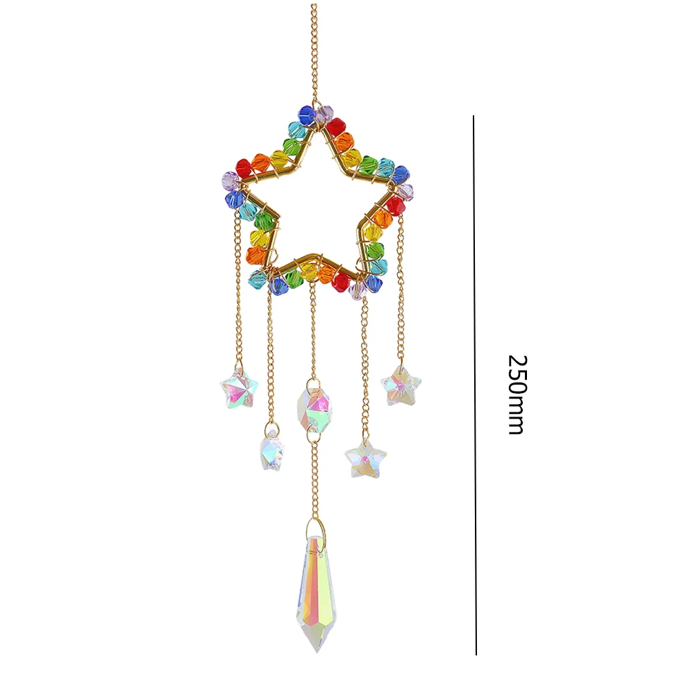 สีสันลูกปัดคริสตัลจี้ทนทานแขวนคริสตัลจับเครื่องประดับอุปกรณ์เสริมรถยนต์กรอบคริสตัลจี้สำหรับระเบียง