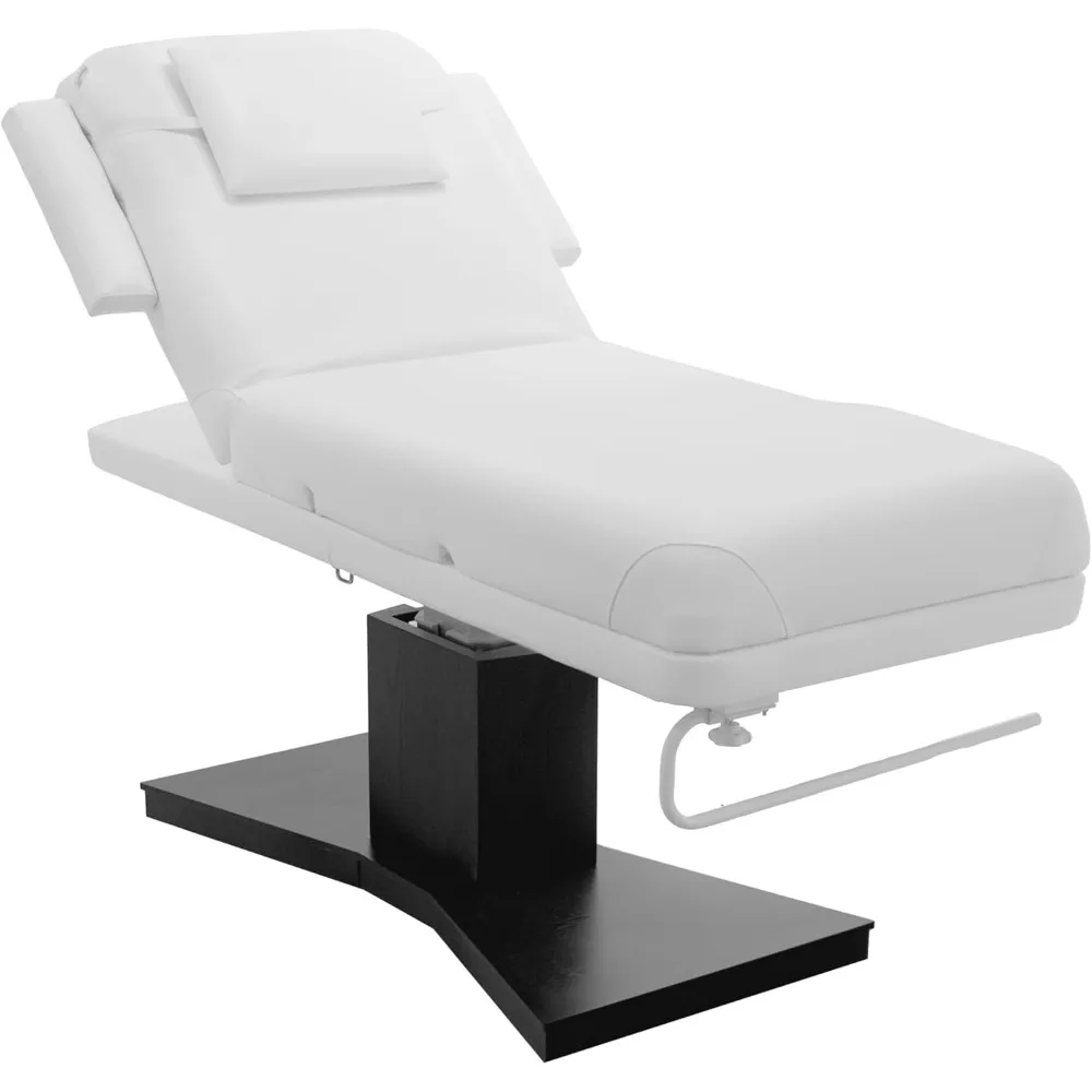 Milo 3.0 Motor (with Independent Leg Adjustment) Electric Massage & Facial Bed/Table White top and Dark Brown Base