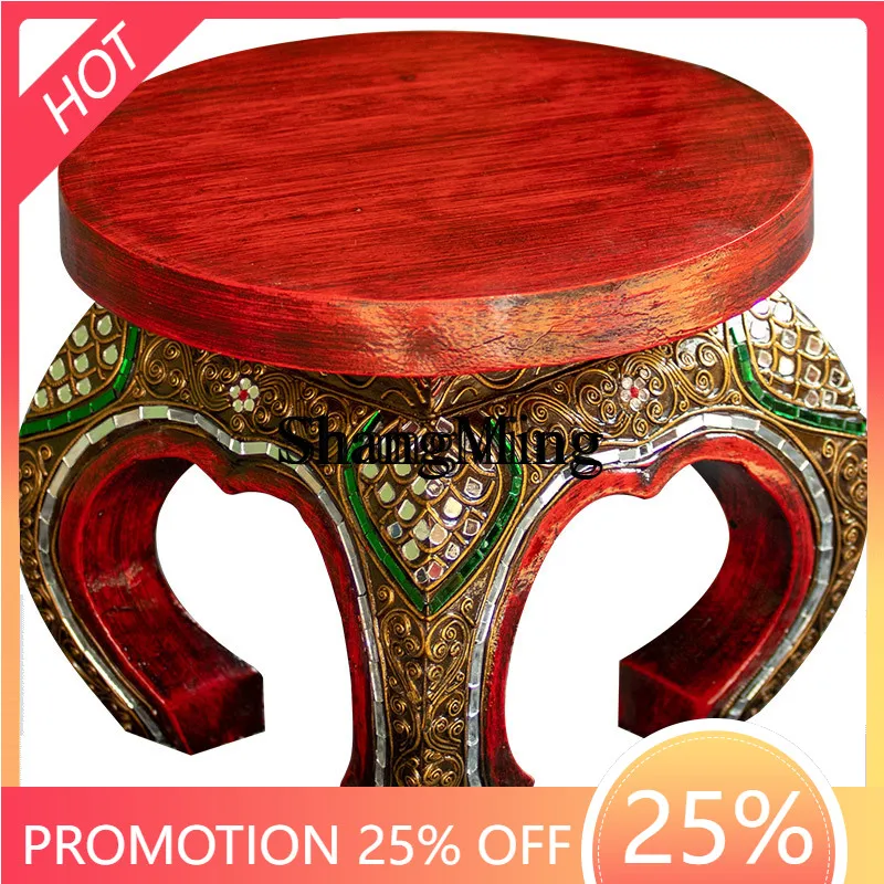 

ZYY Exquisite Fashion Solid Wood Stool Furniture Household Foot Washing Short Stool Wood Small Bench