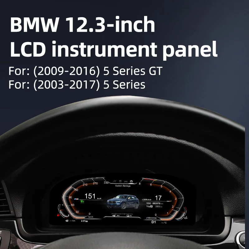 أداة رقمية للسيارة الذكية LCD عداد السرعة للوحة القيادة لسيارات BMW F10 F11 F18 F07 E60 E61 2003-2017 نظام LINUX العنقودية الرقمية