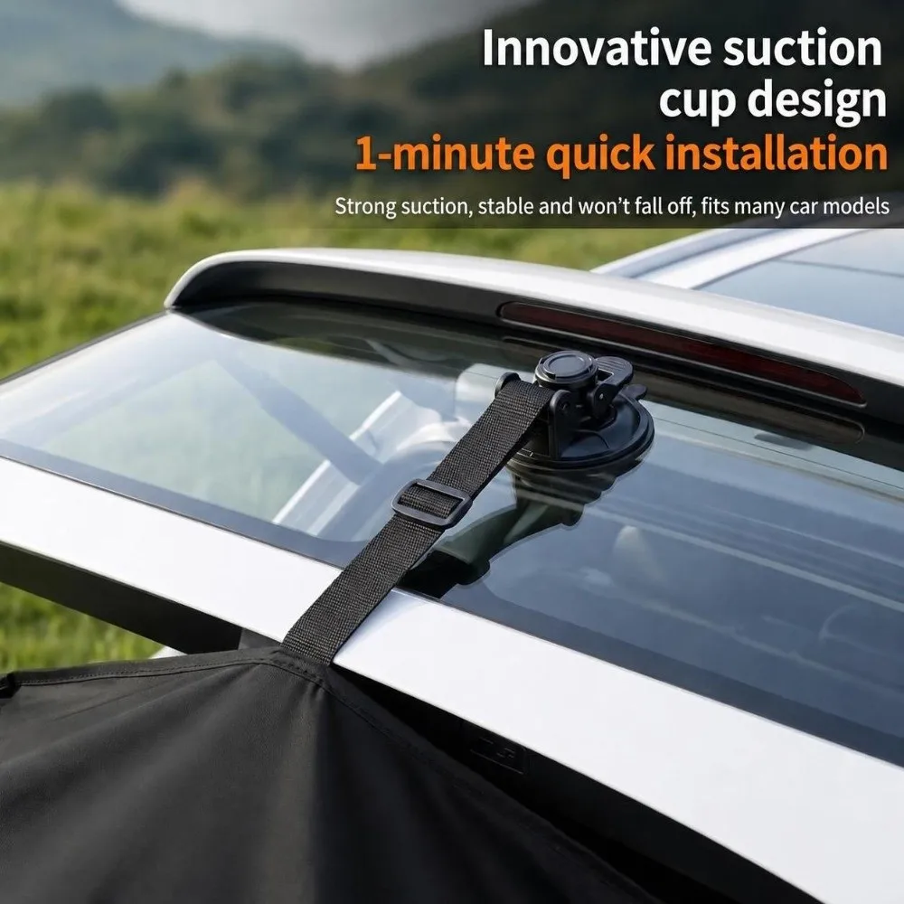 Rear Glass Suction Cup Tailgate Privacy Tent Top and Bottom Can Be Opened Hanging Structure SUV Shower Tent Foldable Design
