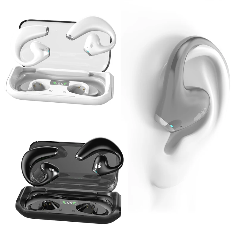 JR04 Wireless Ear-Hook Sports Earbuds Hifi Sound Quality Earphones With Led Digital Display Suitable For Running And Fiess