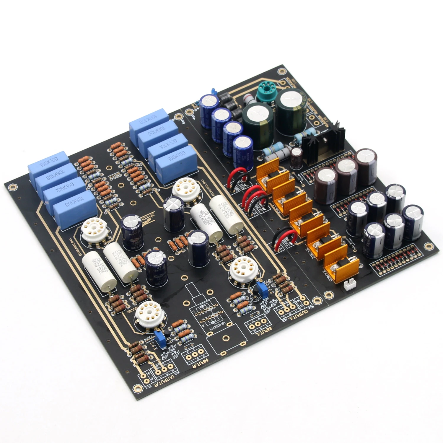 12AU7+ECC88 Valve Tube Stereo HiFi Balanced Bile Preamplifier Board Based On American ARC Circuit