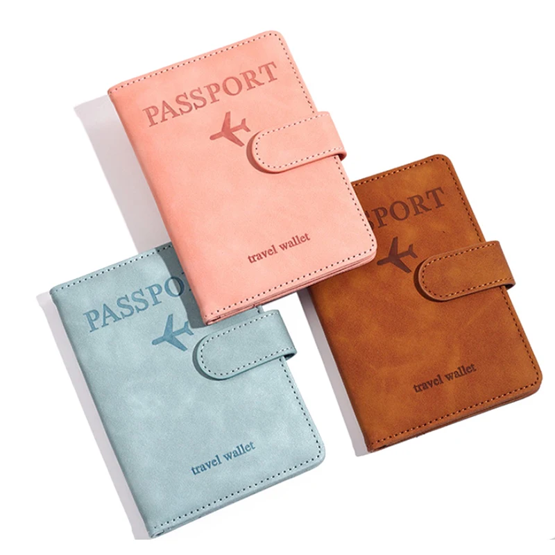 Porte-passeport antimagnétique et antivol, étui de voyage, portefeuille pour cartes de crédit, livre de passeport en cuir pour femmes et hommes