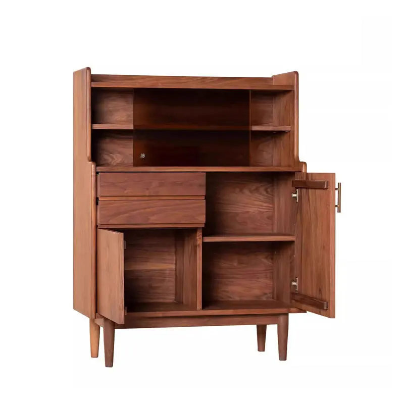 

Black walnut dining side cabinet Solid wood household tea cabinet