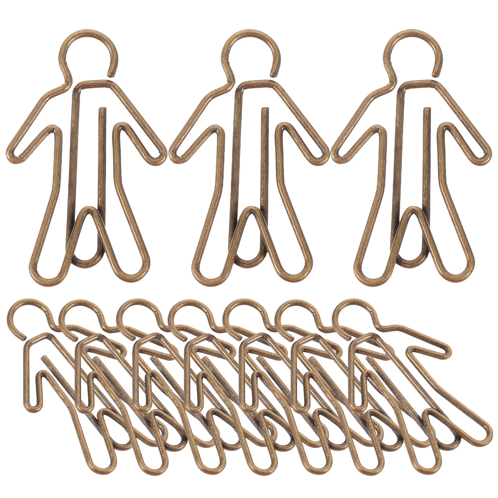 20pcs Small Human-Shaped Paper Clips Cute Mini Metal Document Clamps For Office School File Organization Creative Book Reading
