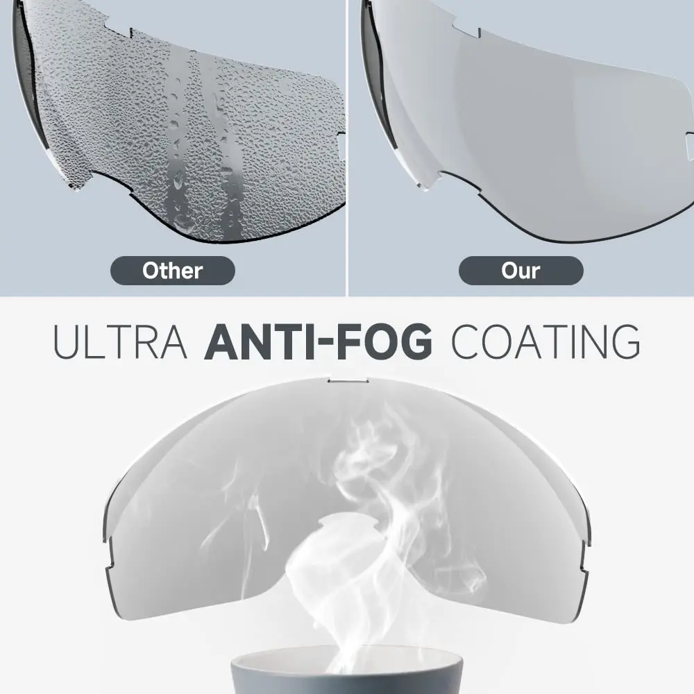 Lunettes de ski pour adultes, 506, lunettes pour hommes et femmes, sur-lunettes, OTG, 100%, protection UV, anti-buée, vision large