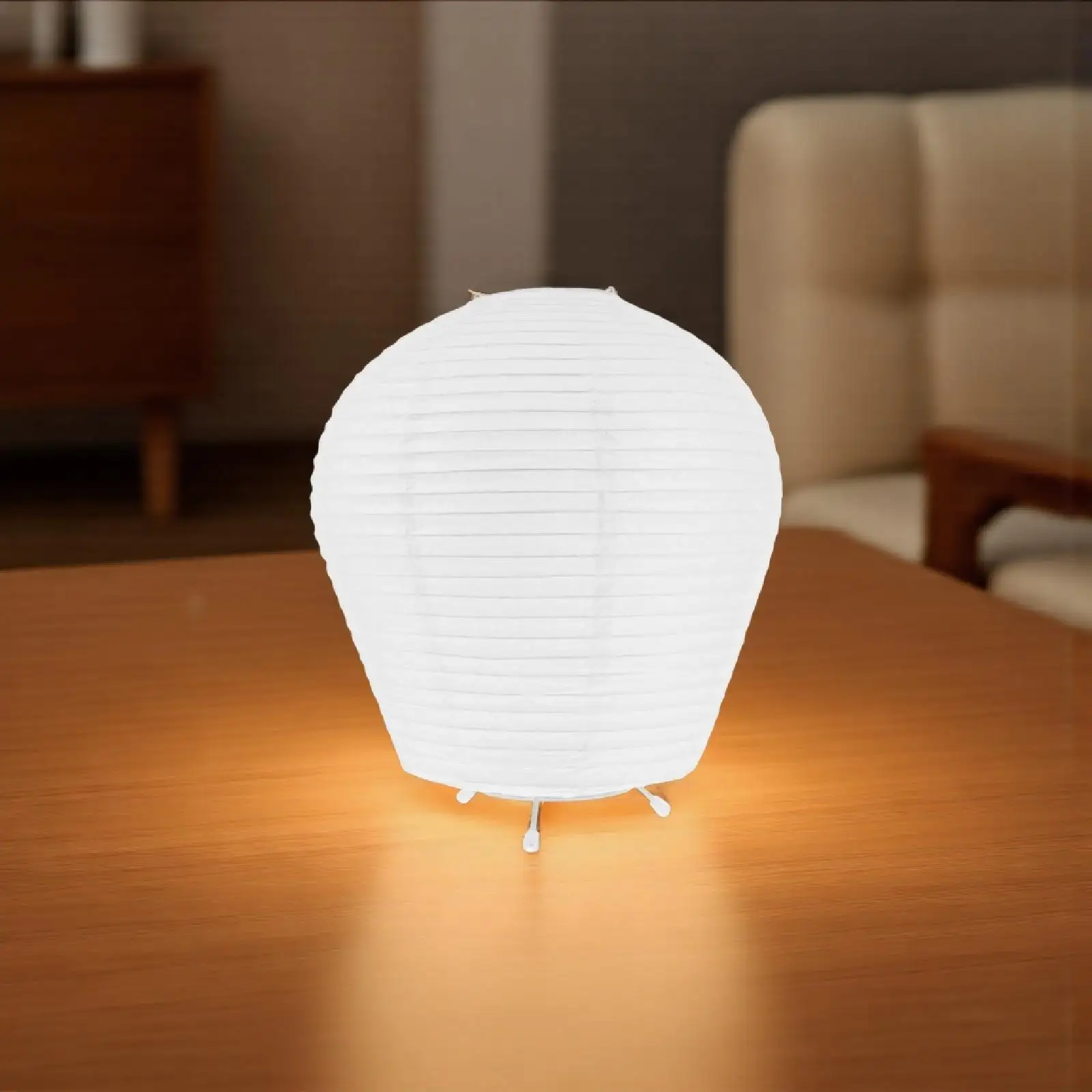 

Foldable Paper Lamp Japanese Style Warm Light Operated For Bedroom Living Room Desk Nightstand Decorative Table Lamp