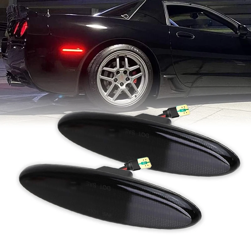 2 uds luz LED de posición lateral luces de guardabarros trasero lámparas de señal rojas para Chevrolet Corvette C5 1997-2004 Coupe Z06 Convertible