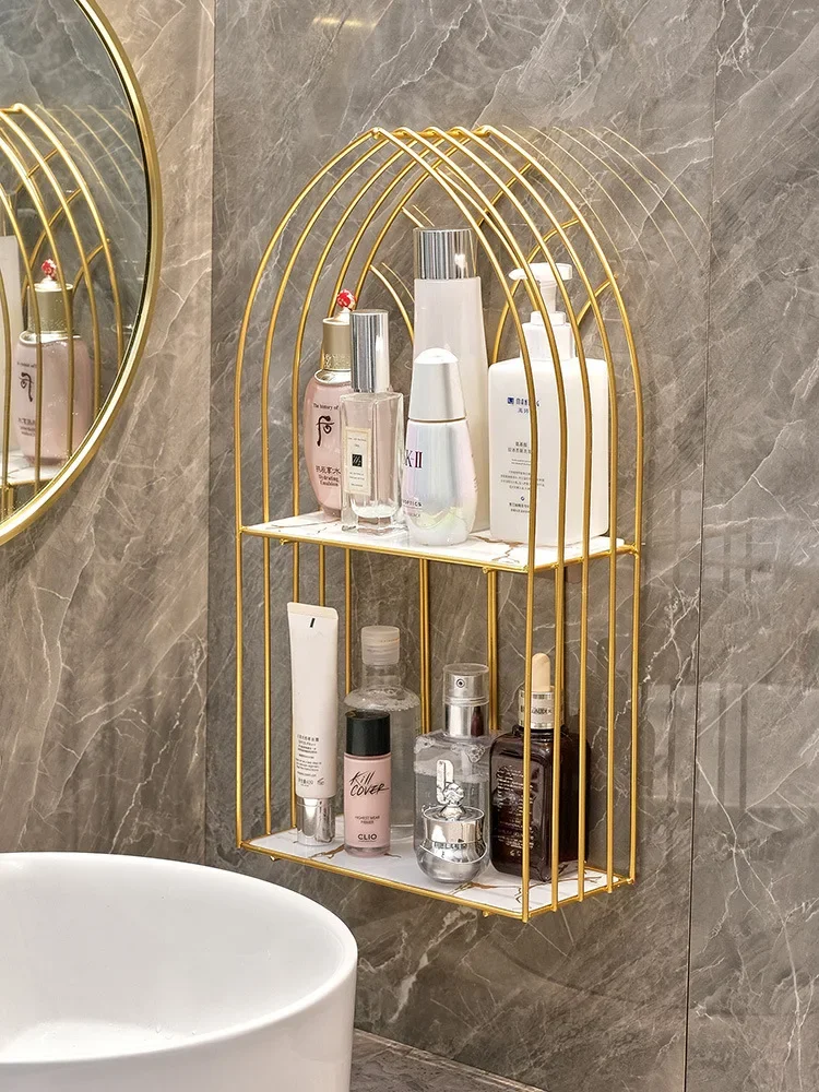 Gold storage rack, bathroom wall mounted, non perforated storage rack, bathroom accessories bathroom shelf  bathroom  shelf