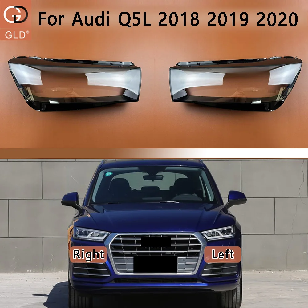 

For Audi Q5L 2018 2019 2020 Car Accessories Front Headlamps Transparent Lampshades Lamp Shell Headlights Lens Cover Plexiglass
