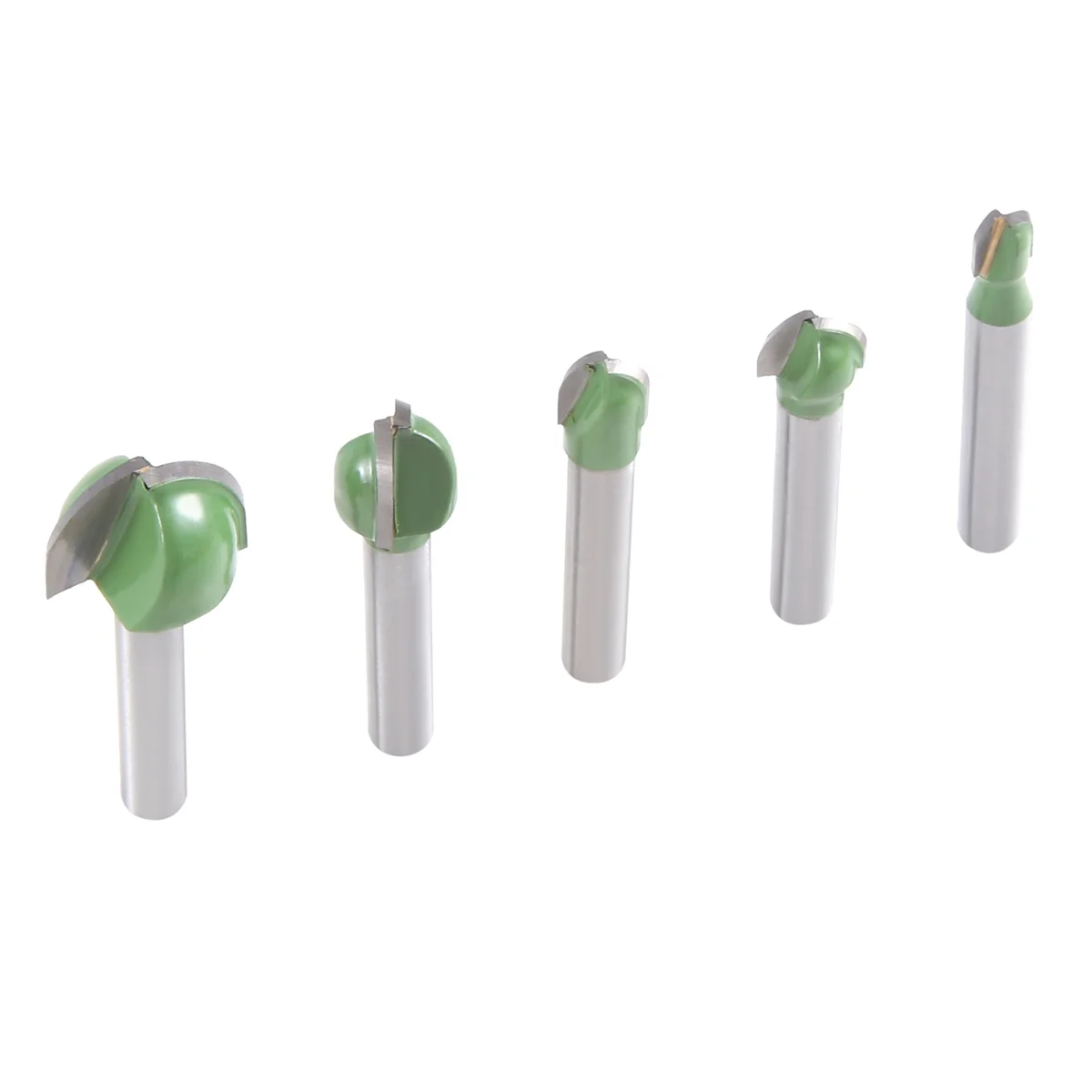 5Pcs 6Mm Shank Ball Nose Router Bits Set End Mill Round Cove Box Solid Carbide CNC Radius Core Milling Bit
