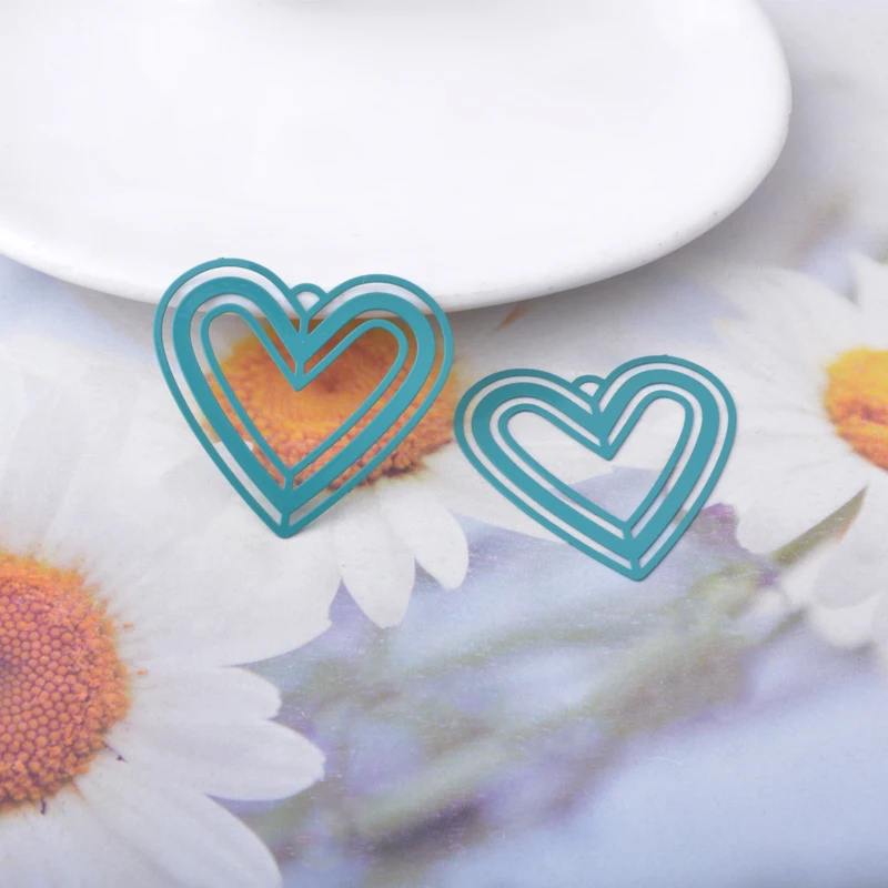 20 Stück AB1700 Messing-Schmuckanhänger in Hellgolden, bemalte Herzanhänger, DIY-Accessoires für Damenohrringe – Detail 15