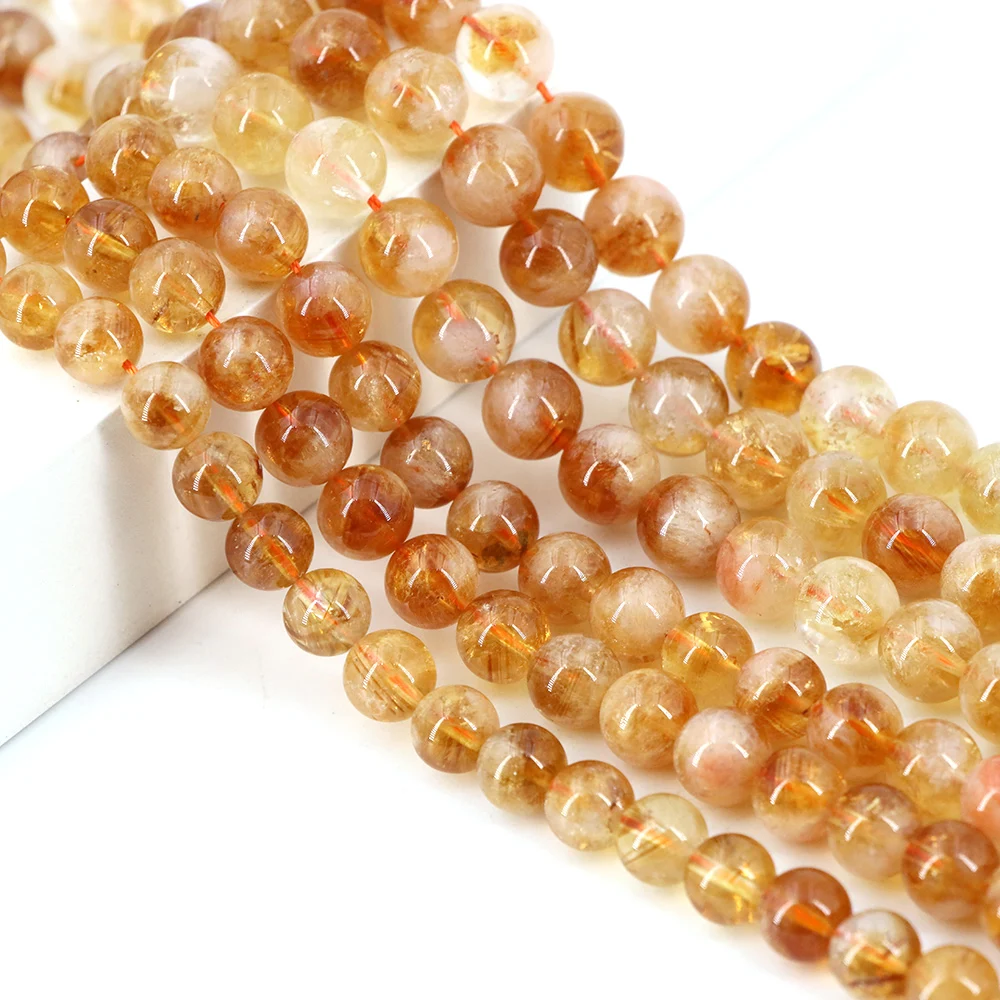 Natural Citrine Stone Yellow Tower Crystal Golden Healing Quartz Beads for Jewelry Making DIY Bracelet Accessories 15