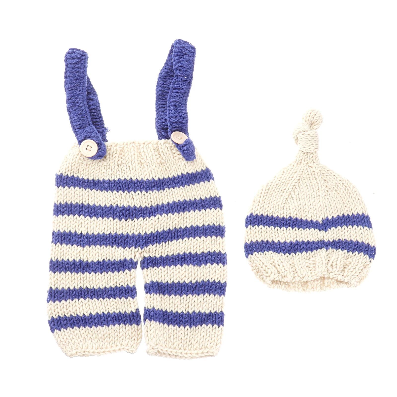 

Newborn Costume Set Baby Photo Outfit Photoshoot Clothes Props Knit Hat Pant Soft Premium Material Elastic Skin Friendly
