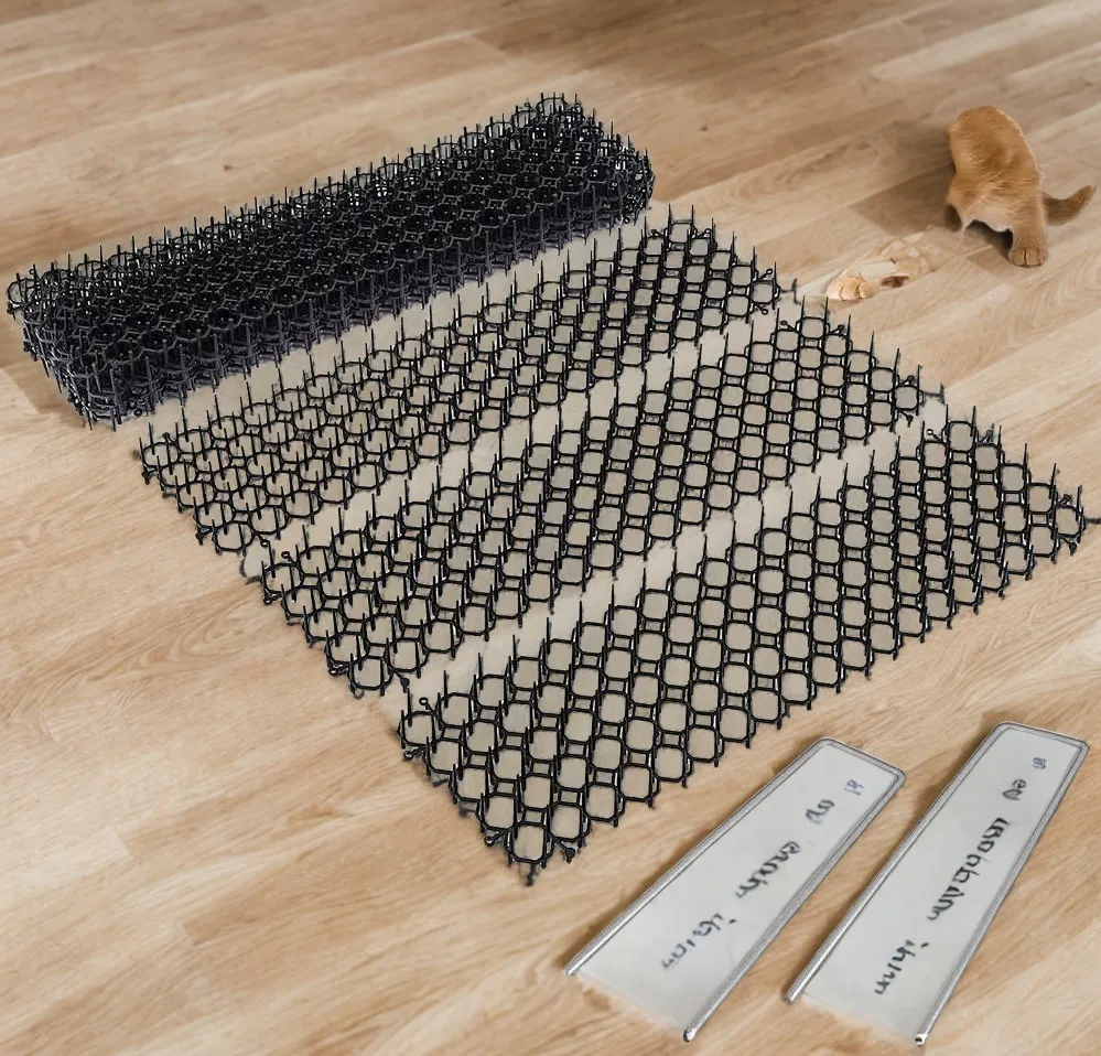 

6PCS Gardening Cat Scat Mat 49x14cm Repellent Mat Anti-Cat with Prickle Strips Spikes Straps Deterrent Keep Dog Away Digging