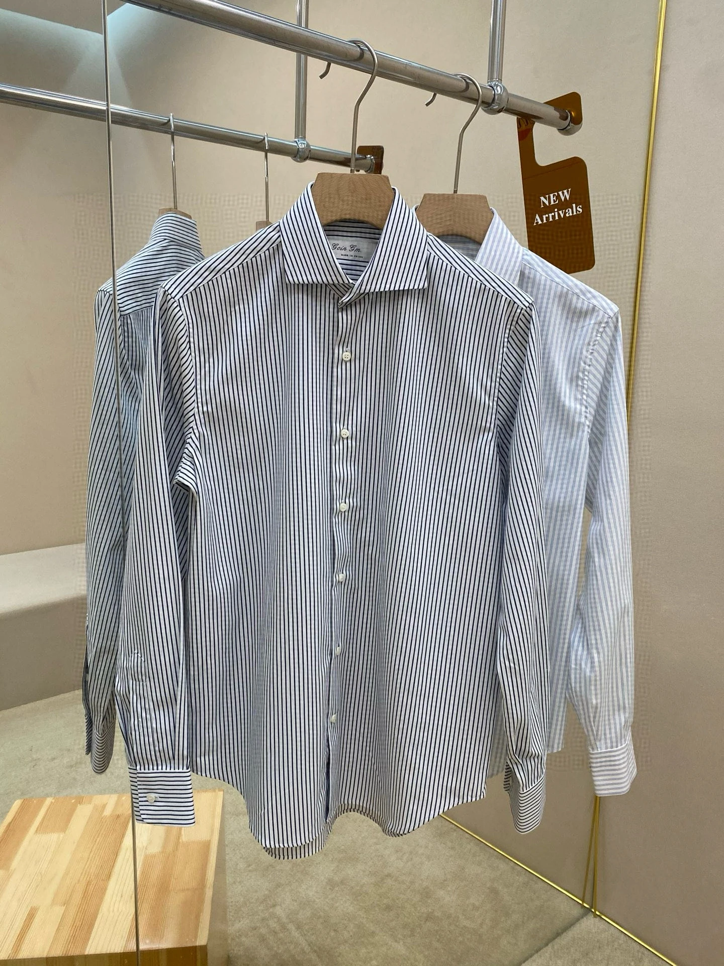 Camicia casual a maniche lunghe con risvolto a righe in cotone LP italiano 25ss