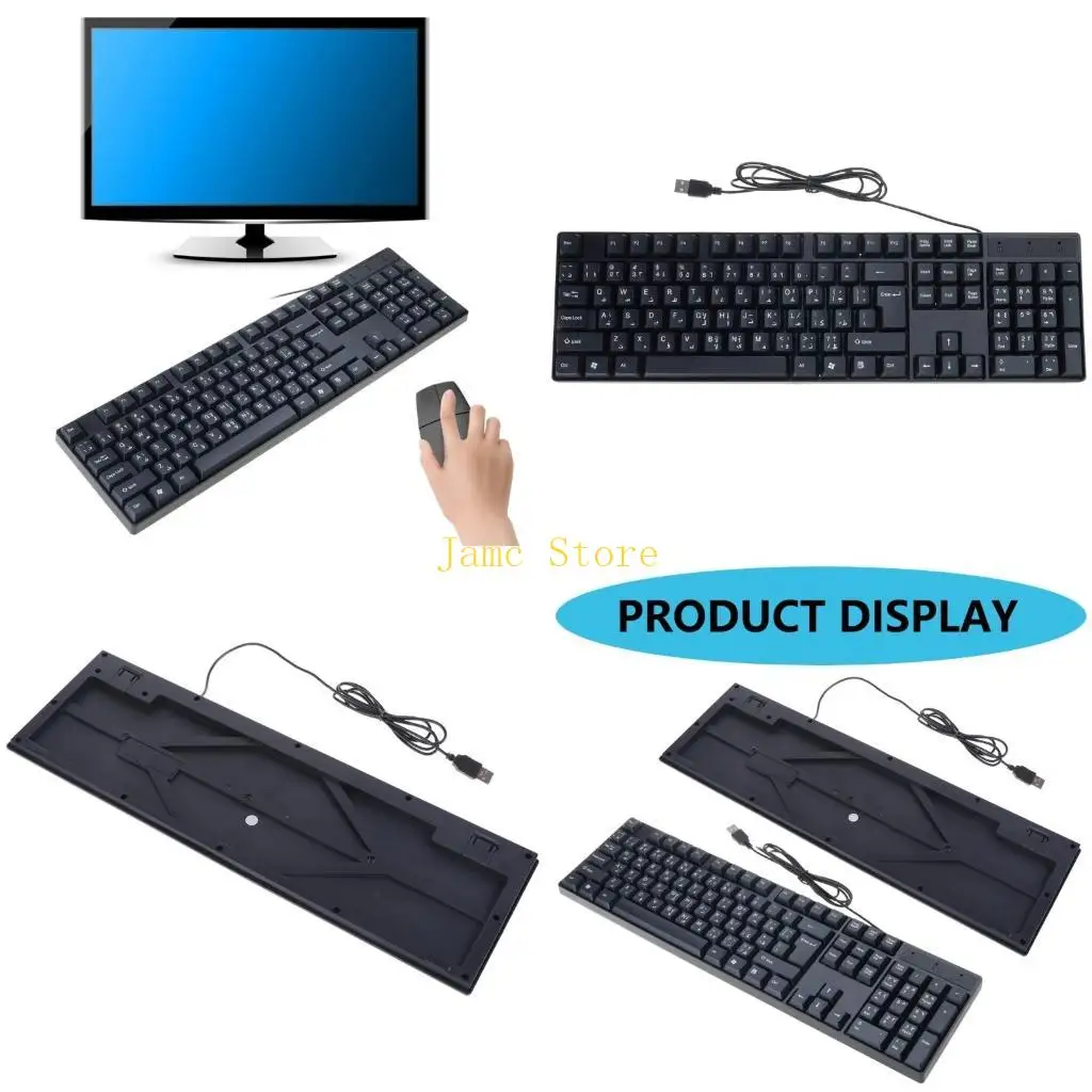LX0B Quality USB Arabic/English Bilingual Keyboard for Tablet/for Windows PC