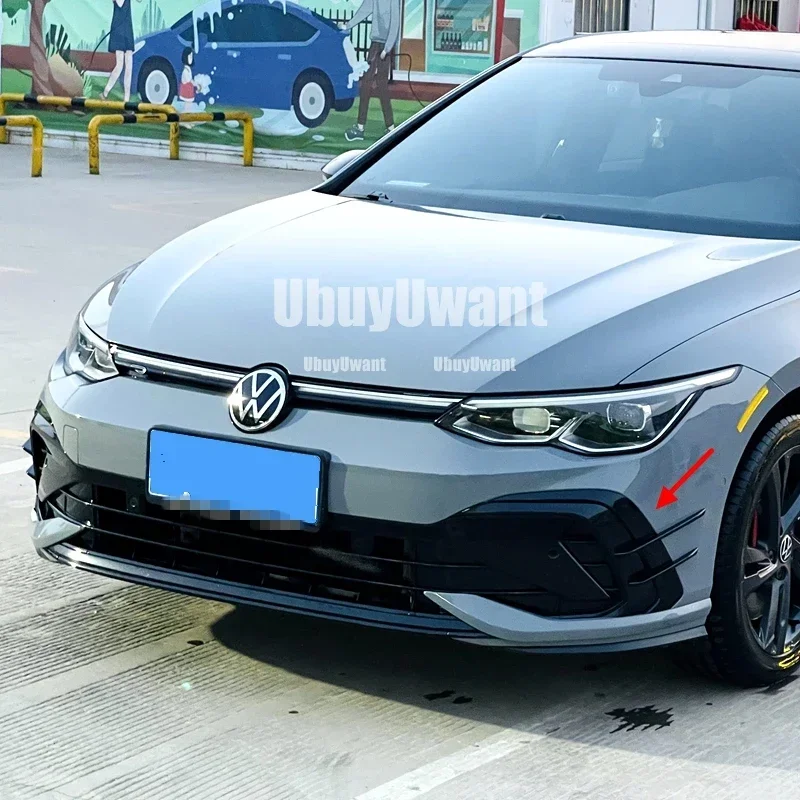 Gloss Black Tuning For VW Golf 8 MK8 GTI R-Line 2020+ Car Front Bumper Side Splitter Spoiler Trim Fog Light Canard Body Kits view 4