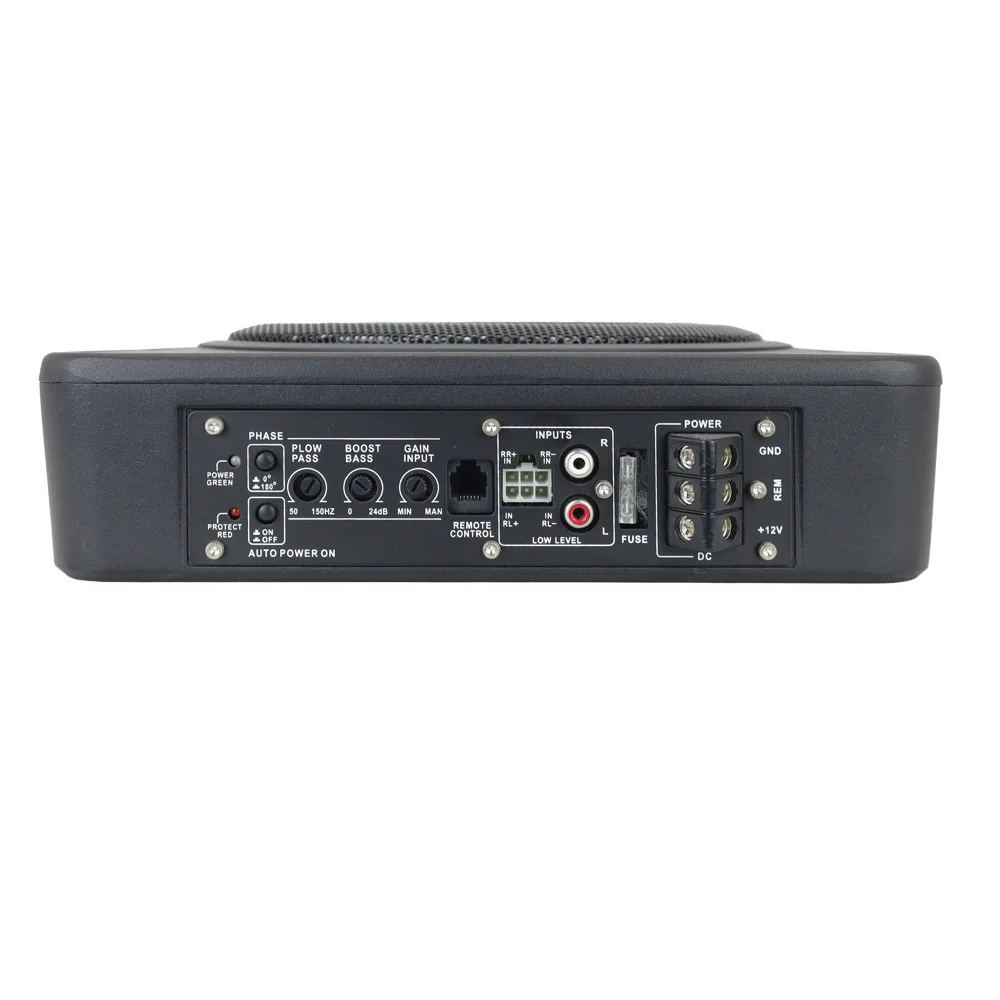 Car 8 Inch 10 Inch Ultra-thin Subwoofer Car Audio Pure Bass Active Subwoofer with Wire Control All Aluminum Alloy
