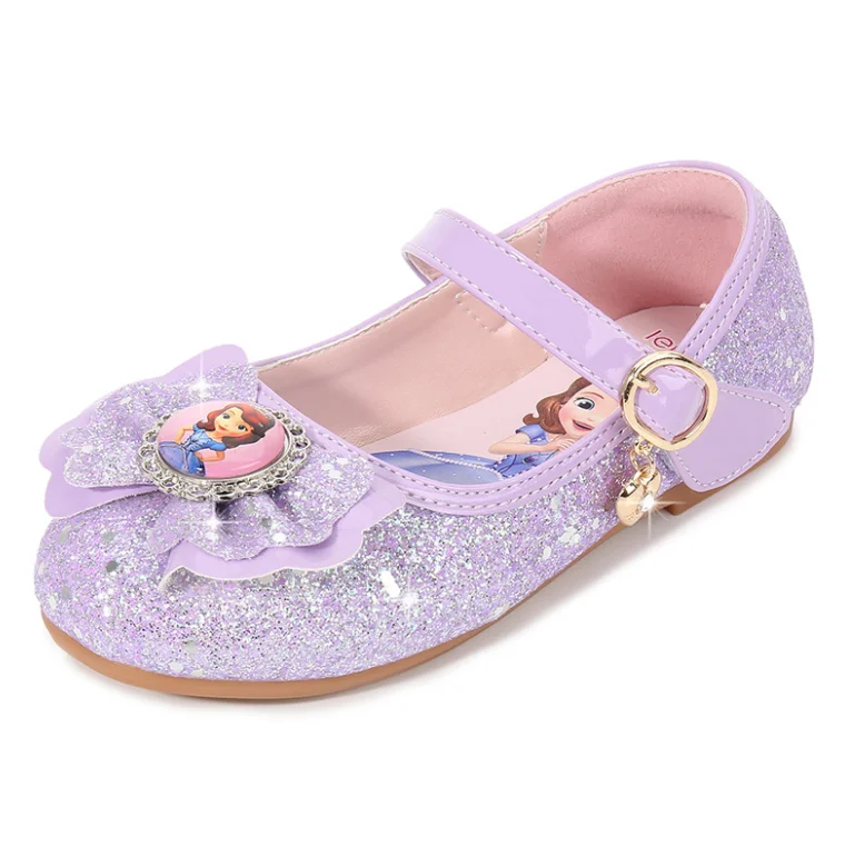 Sophia-Sandalias planas de cuero para niñas, zapatos de princesa, nudo de mariposa, vestido de fiesta, Verano