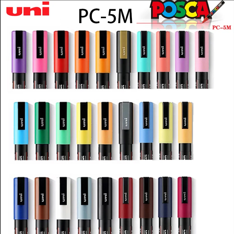 

1pc Uni Posca PC-5M Marker Pen, Acrylic Plumones Rotuladores Water-based Advertising Mark Graffiti Pen 1.8-2.5mm Painting Brush