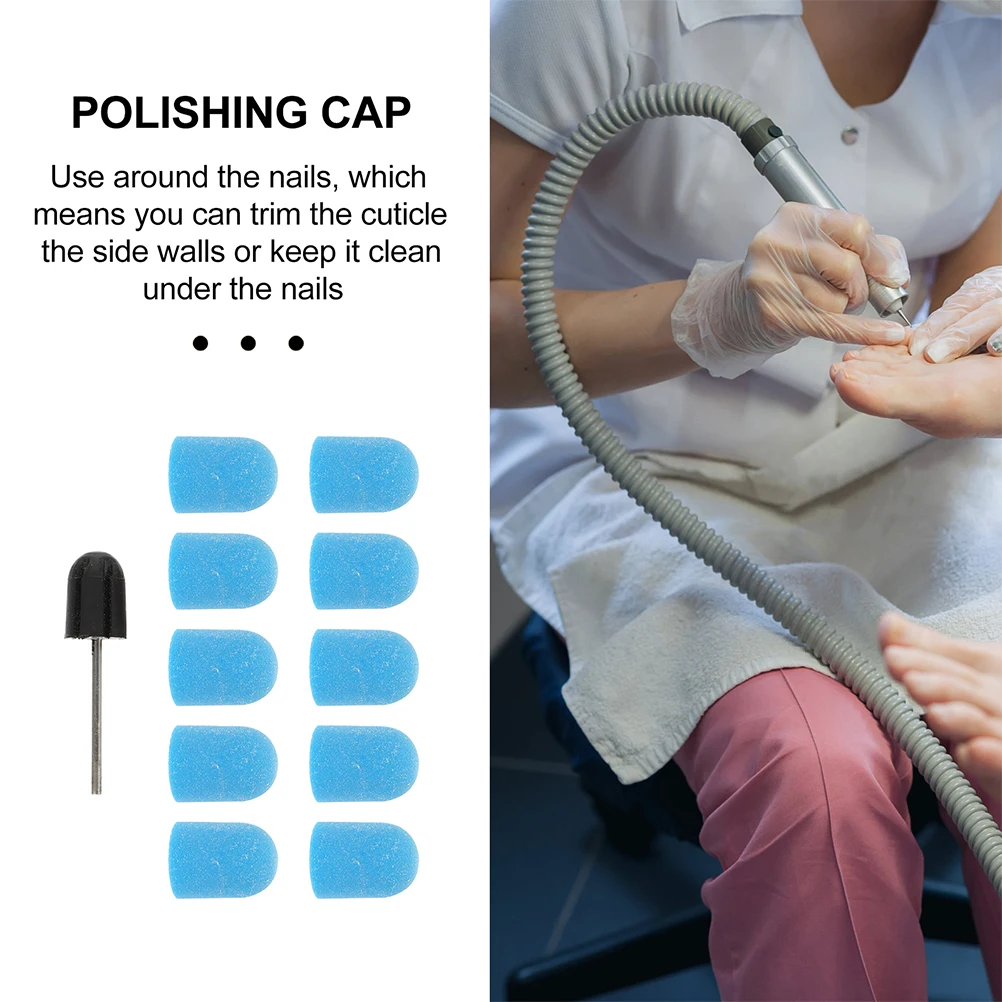 

Blue S Cap for Art Polishing Caps Replacement Drill Bits High Efficiency Stable Performance Easy Install Disassemble Nail
