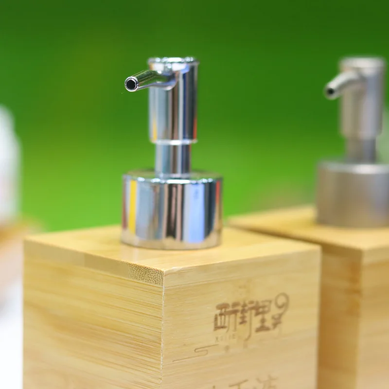 Bamboo Hotel Soap Dispenser Household Press Hand Sanitizer Box Body Wash Shampoo Bottle Bamboo Bathroom Products