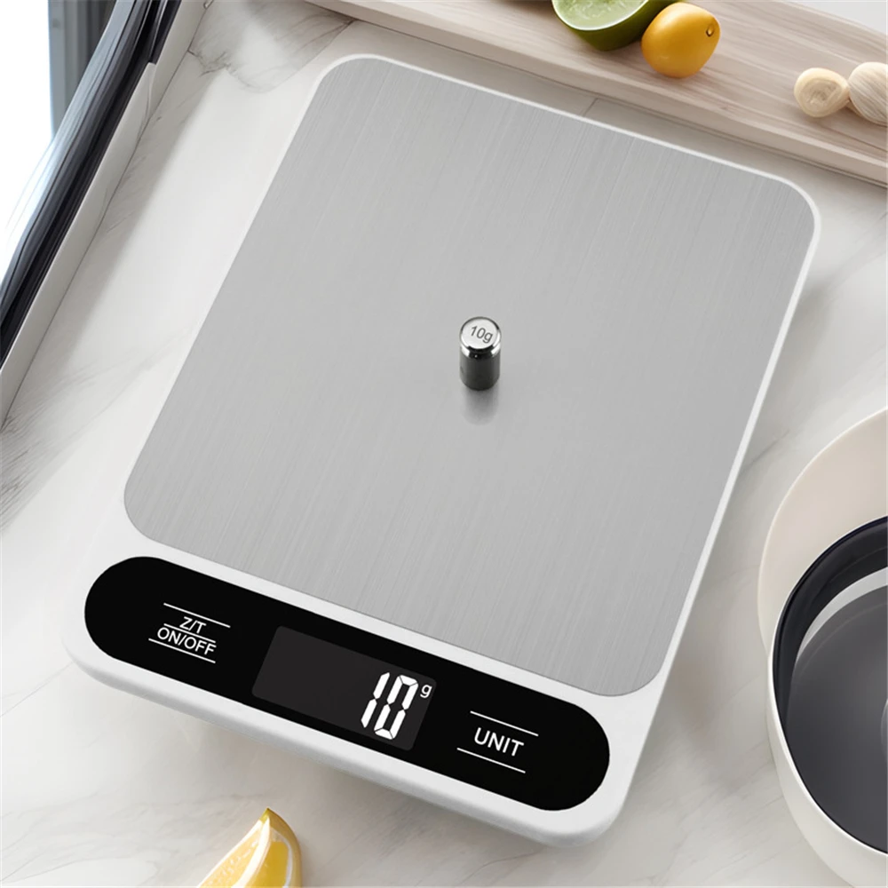 Smart Kitchen Scale 5KG/10KG/15KG Weighing Food Coffee Balance Electronic Digital Scale USB Charge Cooking Baking Measuring Tool
