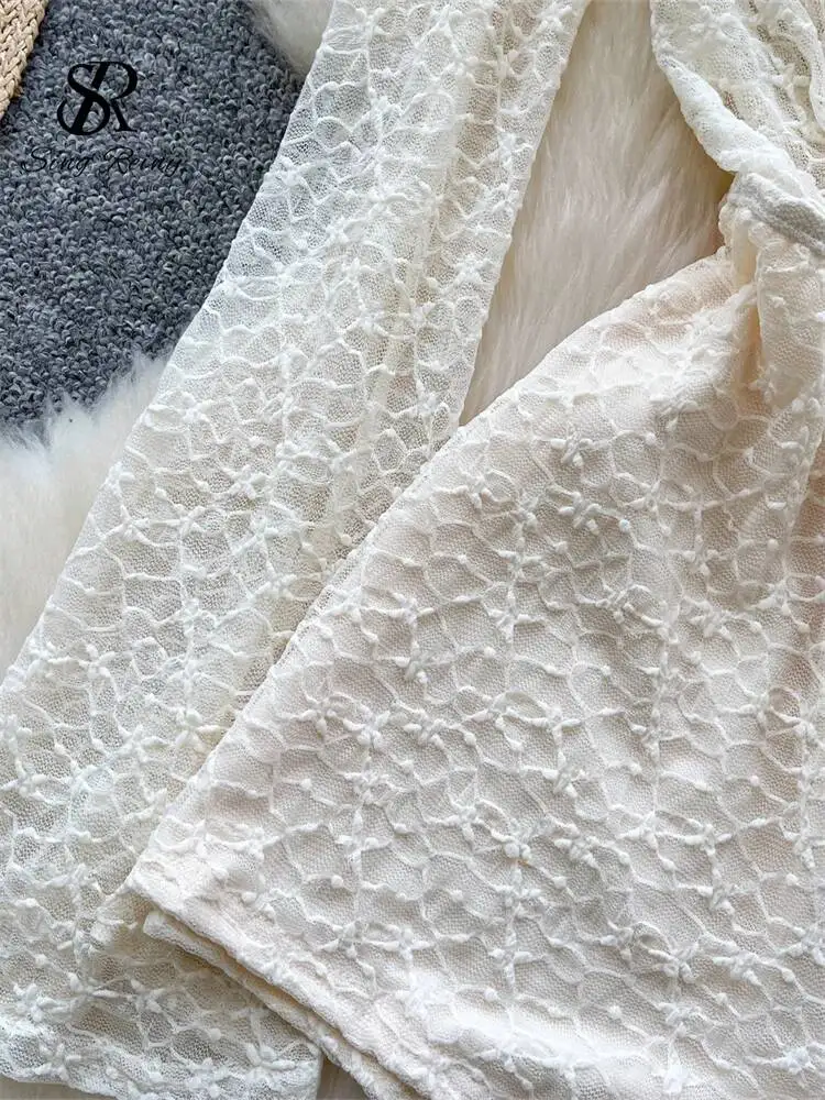 Trajes Sensuales de Encaje Transparente con Cuello Halter y Cordones, Lencería, Monos, Bodys Sexys de Verano para Mujer