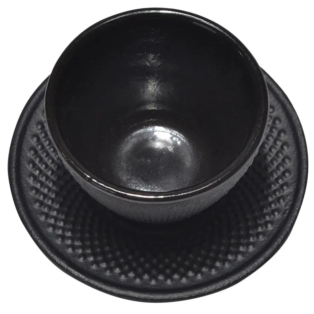 

Iron Tea Cup Coaster Set Retro Style Smooth Surface Anti Rust Vintage Teacups Home Office Kitchen Bar Use